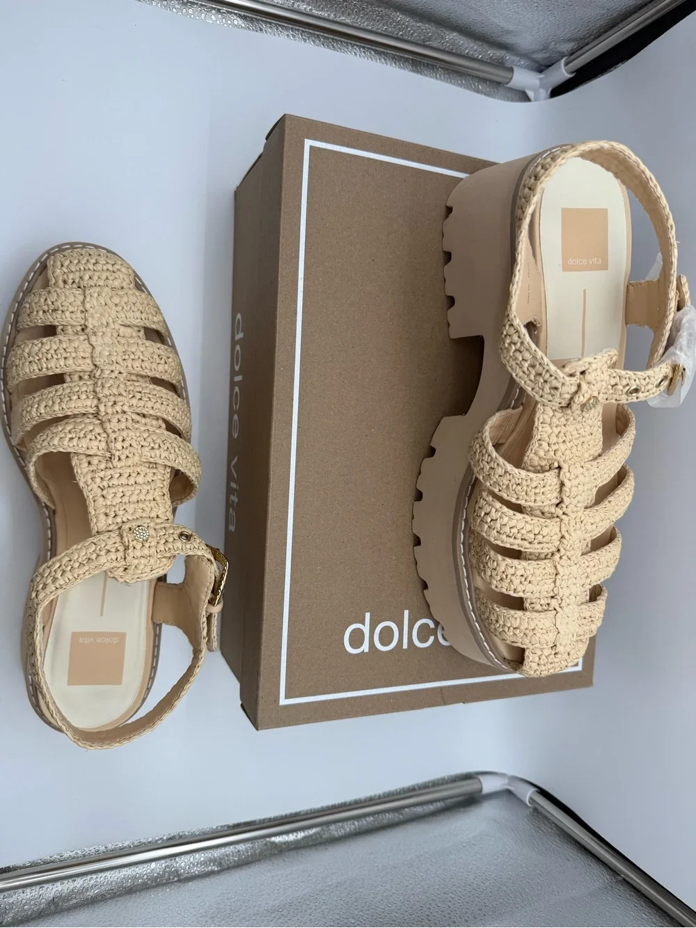 Dolce Vita Tan Woven Platform Sandal